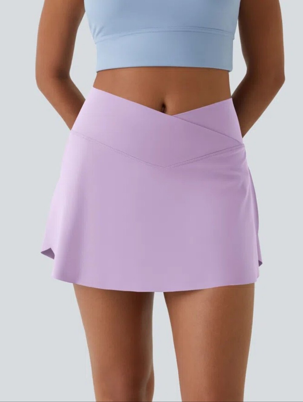 NWT Halara Softlyzero Airy Crossover 2-in-1 Skirt Skort Lavender Size L